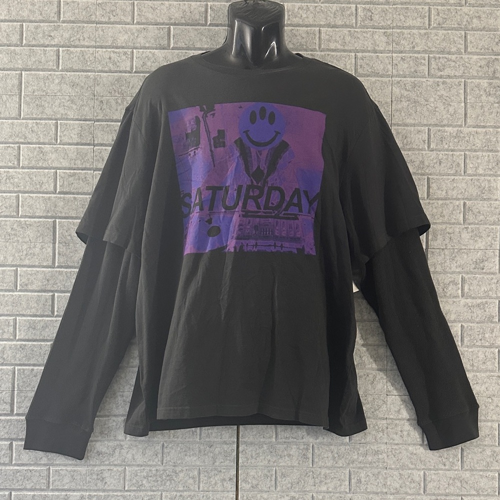 Arizona Black Long Sleeve Shirt with Purple Graphic Size XL